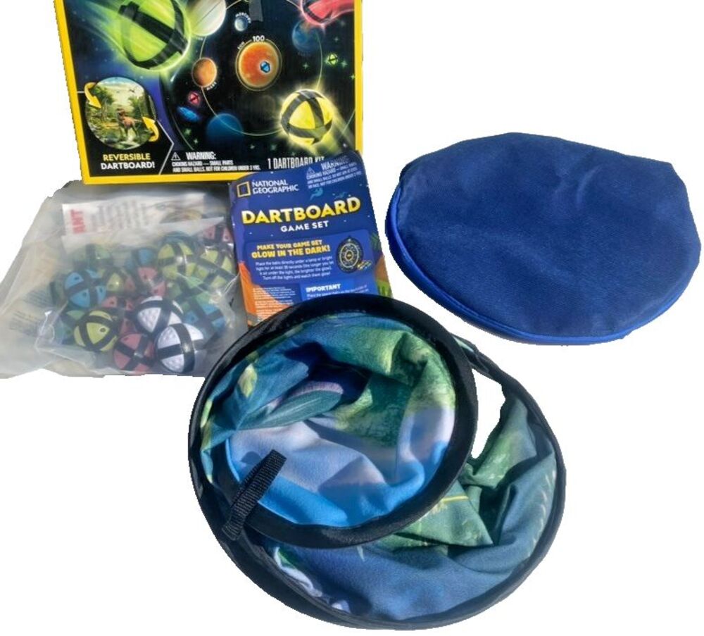 National Geographic Dart Board 28" Reversible Dartboard with Sticky Balls SET